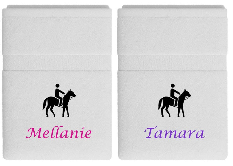 Paardrijden handdoek met naam