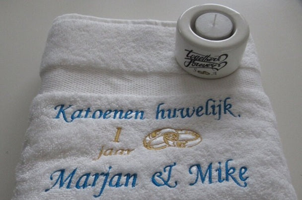 Katoenen huwelijk cadeau | 1 jaar getrouwd