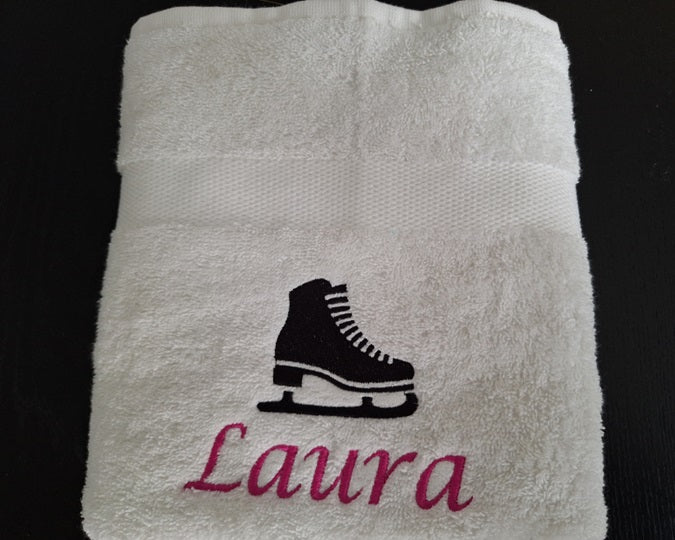 Schaats handdoek met naam
