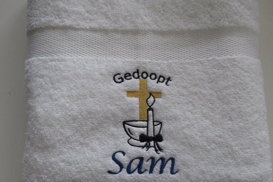 Handdoek Christelijk doopcadeau met naam