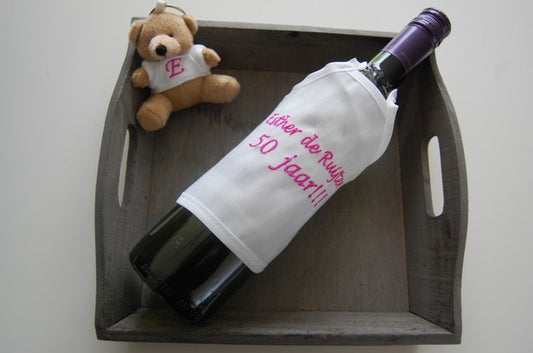 Wijn schort met tekst