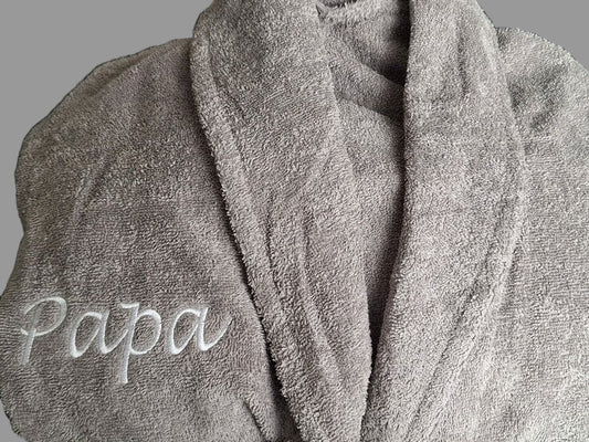 Volwassen badjas met naam Papa