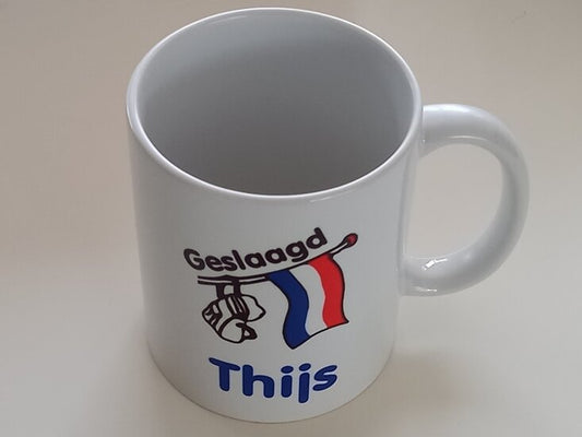 Koffiemok Geslaagd + vlag