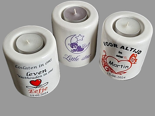 Gedenklichtje met naam – Voor altijd in ons hart