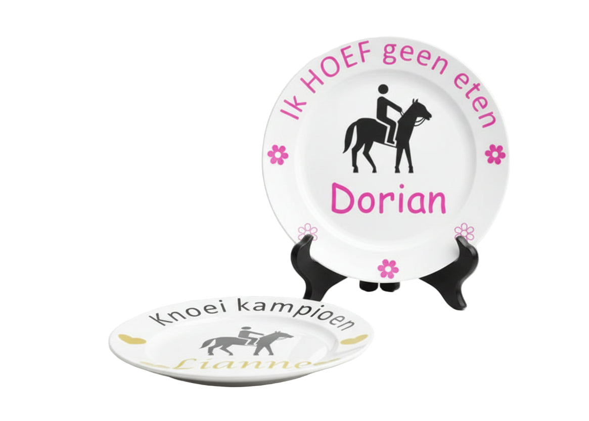 Paardrijden ontbijt bordje