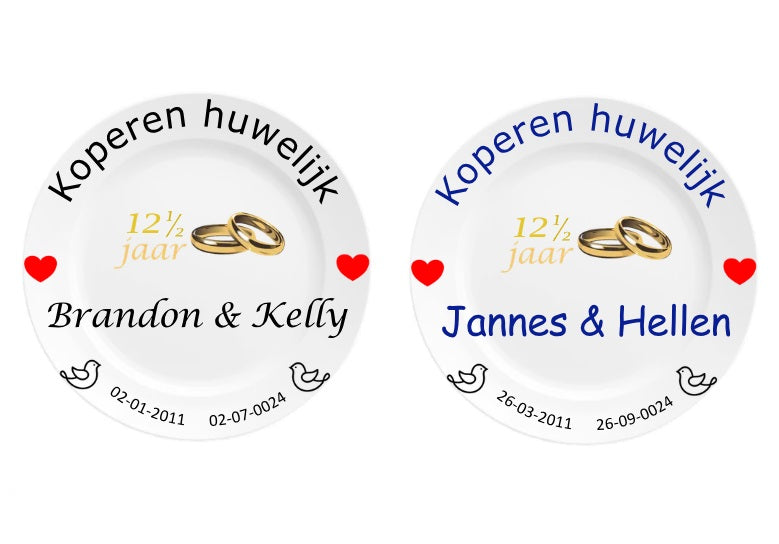 12,5 jaar Trouwdag cadeau Koperen huwelijk