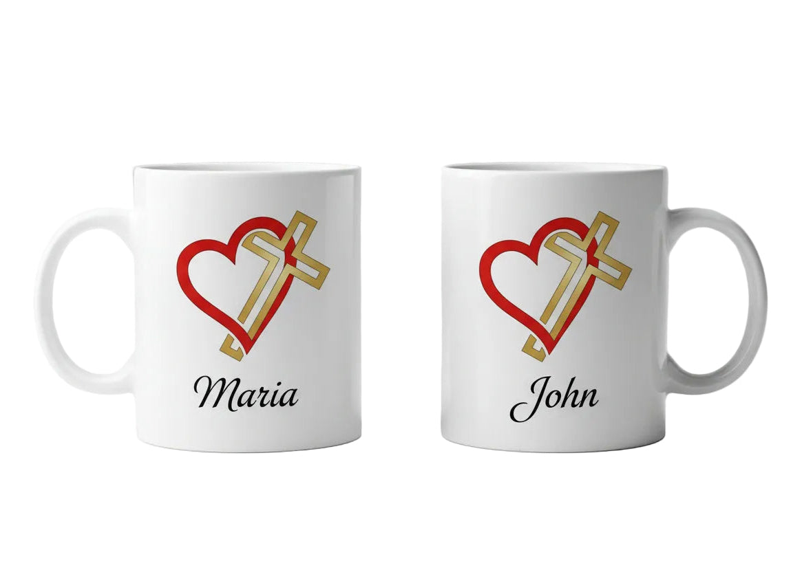 Koffiemok met hart en kruis