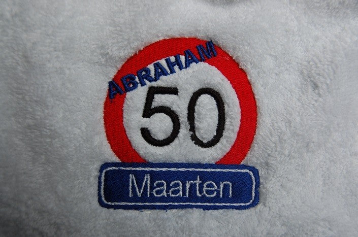 Abraham 50 jaar handdoek met naam