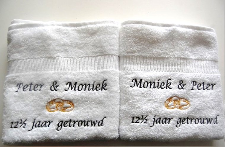 12 getrouwd cadeau | 12,5 jaar huwelijk geschenk - Borduur