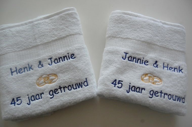 Onwijs 45 jaar getrouwd cadeau | 45 jaar huwelijkscadeau - BorduurKado.nl PU-02