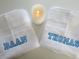 handdoeken met naam gedrukt