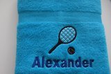 blauwe tennis handdoek