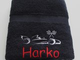 F1 cadeau Formule 1 handdoek met naam