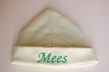 Babymuts met naam lime groen maat 50-56_