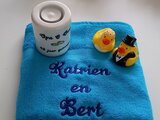 handdoek blauw met namen