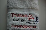 zwemdiploma handdoek wit