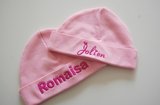 roze baby mutsen met naam