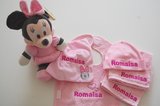 knuffel muts slabber spuugdoek roze met naam