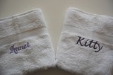 Handdoekken wit met naam