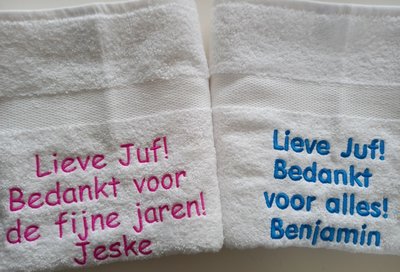 Piraat in tegenstelling tot Bekwaam Bedankt Juf cadeau met naam | Afscheid cadeau voor juf - Borduur Kado