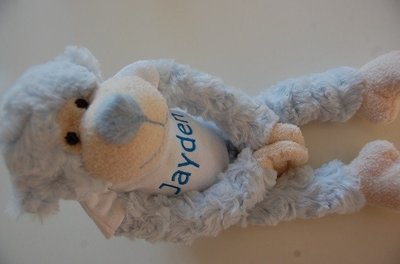 knuffel aap blauw