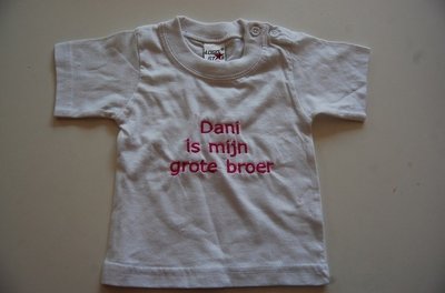 Baby T-shirt Wit met naam
