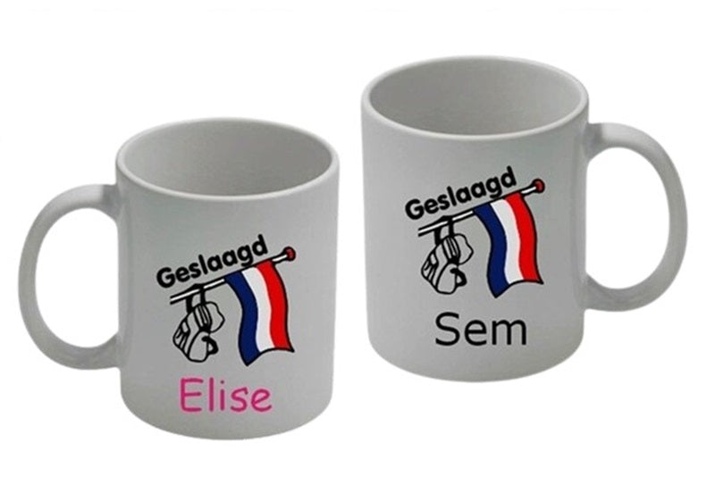 Koffiemok Geslaagd + vlag