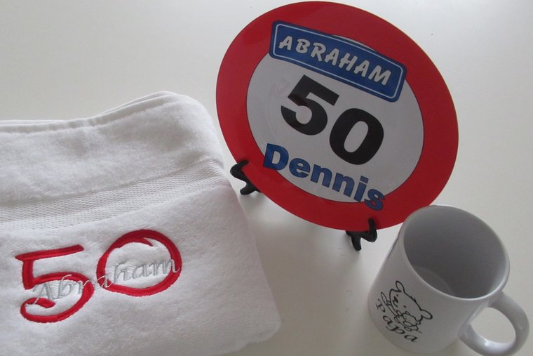 50 jaar cadeau met naam en leeftijd Abraham