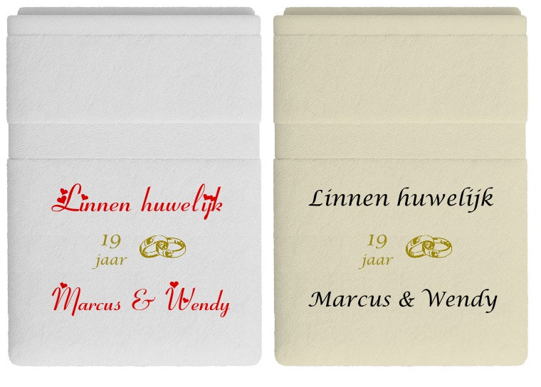 Linnen huwelijk cadeau | 19 jaar getrouwd