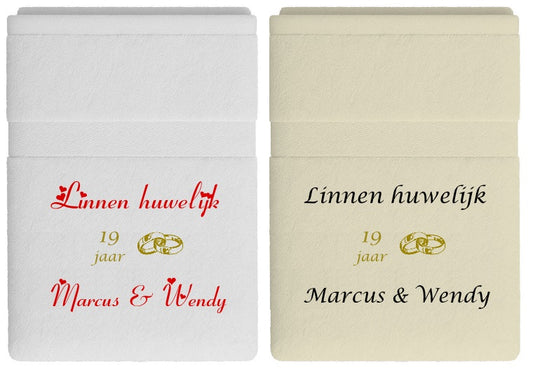 Linnen huwelijk cadeau | 19 jaar getrouwd