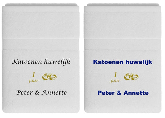 Katoenen huwelijk cadeau | 1 jaar getrouwd