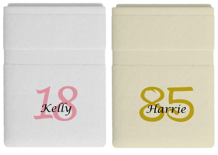 Handdoek met naam en leeftijd