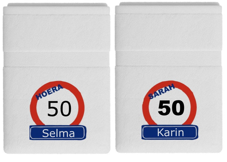 Sarah 50 jaar handdoek met naam