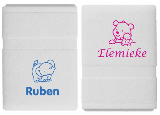 Handdoek met naam en afbeelding