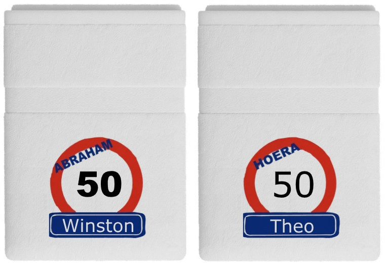 Abraham 50 jaar handdoek met naam