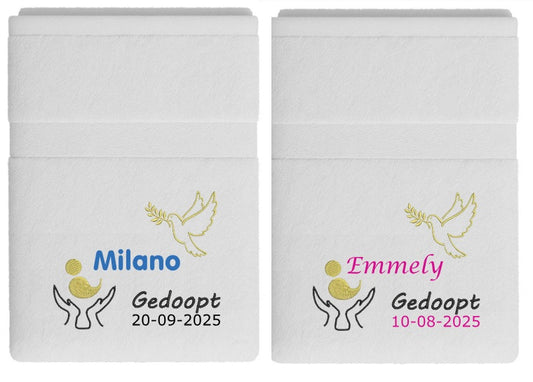 Doopcadeau Handdoek met Naam en Doopdatum