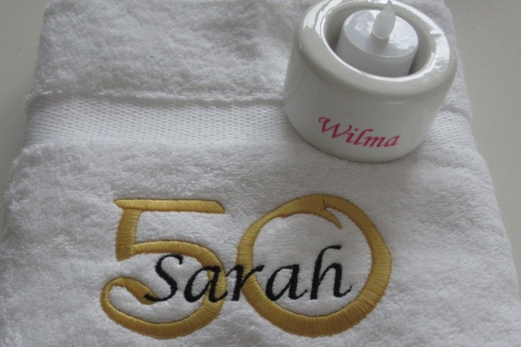 50 jaar cadeau met naam en leeftijd Sarah