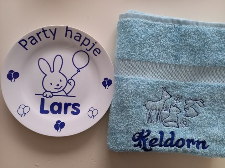 Handdoek met naam en afbeelding