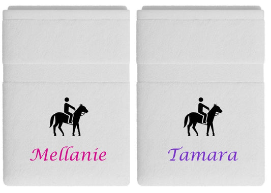 Paardrijden handdoek met naam