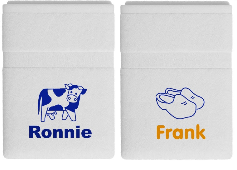 Delfts Blauw Cadeau – Handdoek met Naam en Hollandse Symbolen