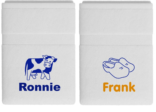 Delfts Blauw Cadeau – Handdoek met Naam en Hollandse Symbolen