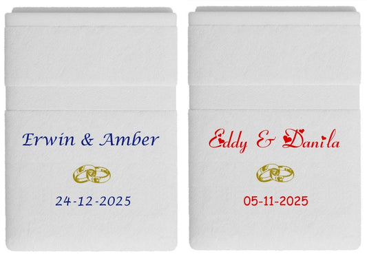 Handdoek met namen en trouwdatum