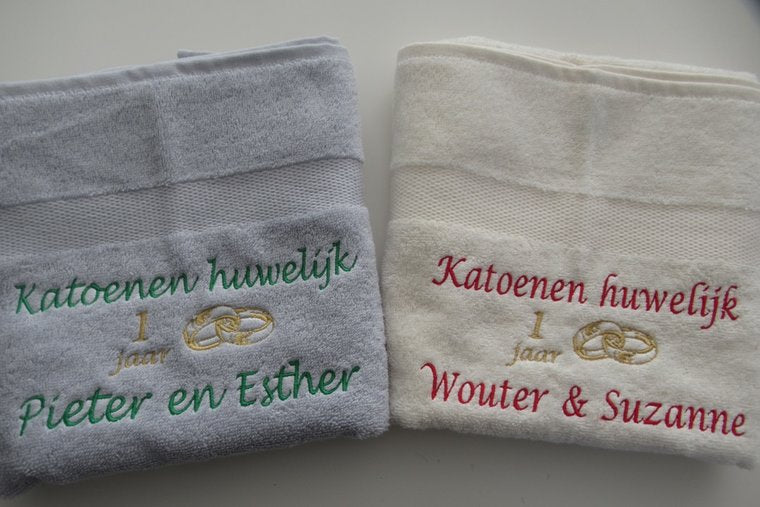 Katoenen huwelijk cadeau | 1 jaar getrouwd
