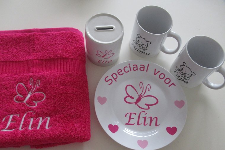 Handdoek met naam en afbeelding