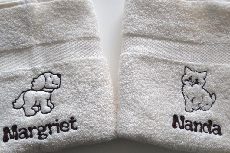 Handdoek met naam en afbeelding