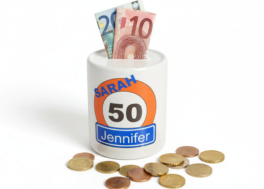 Spaarpot met Naam en Verkeersbord