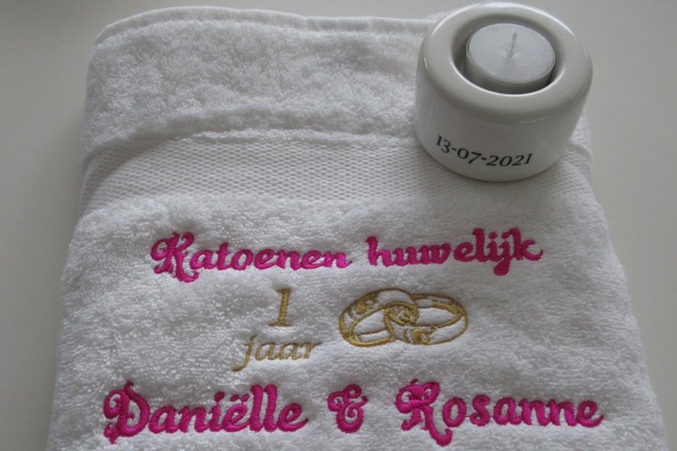 Katoenen huwelijk cadeau | 1 jaar getrouwd