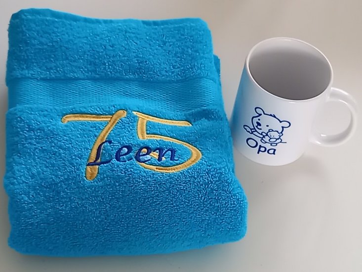 75 jaar cadeau met naam en leeftijd