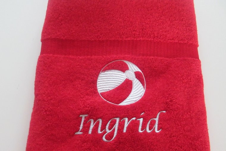 Badlaken met naam en afbeelding