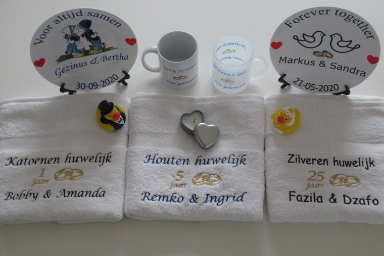 Katoenen huwelijk cadeau | 1 jaar getrouwd